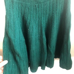 XXS prado rue por Anthropologie Mini Falda, Falda Verde Esmeralda, Falda estilo terciopelo, Mini Falda de vacaciones, Granja, Prarie, Vintage Mini imagen 2