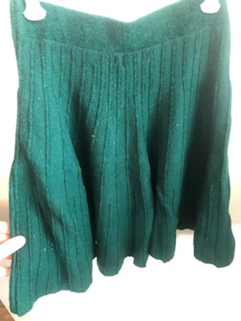 XXS prado rue por Anthropologie Mini Falda, Falda Verde Esmeralda, Falda estilo terciopelo, Mini Falda de vacaciones, Granja, Prarie, Vintage Mini imagen 2