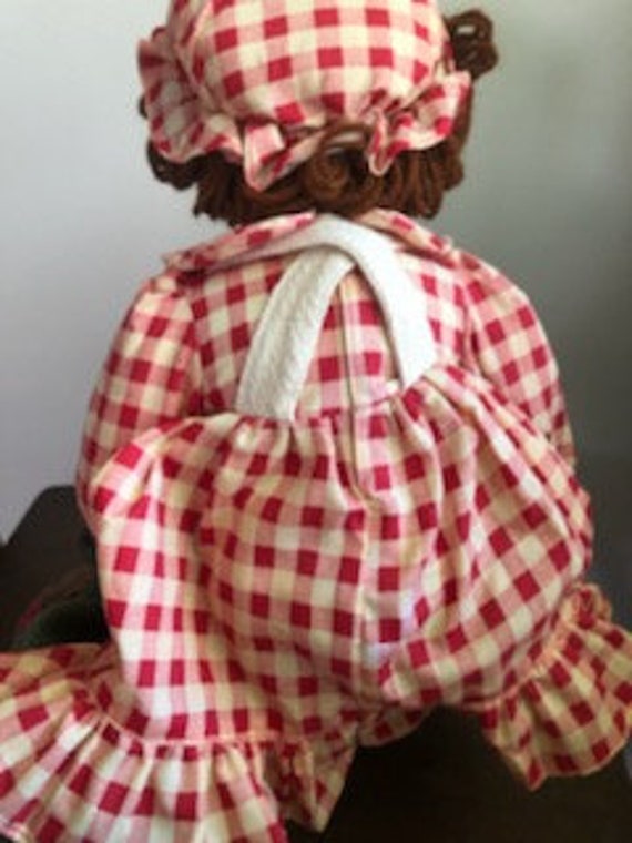 Collector's Item Raggedy Ann Doll Medium Blue Dress w White