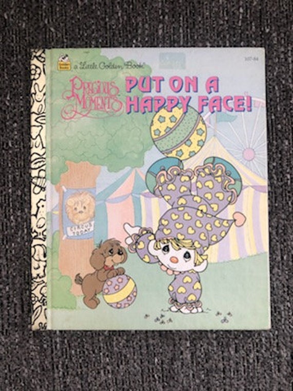 1992 A Little Golden Book Precious Moments Put on A Happy Face! 107-84, Precious Moments Book, Golden Books 90s Precious Moments, Happy Face