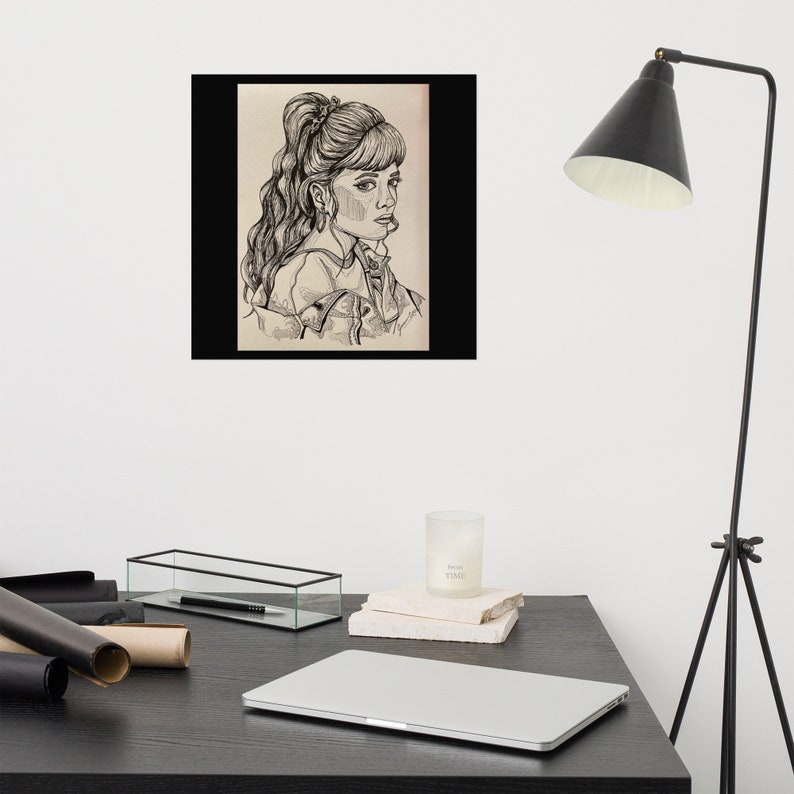 Original Artwork "Girl With Ponytail" Art Print