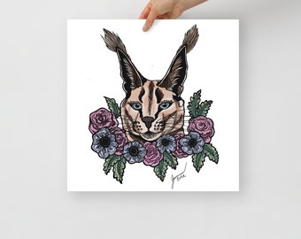 Caracal Desert Cat Original Art Print