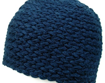 Alpaca Hat Braided Beanie Hand Made Fair Trade Bolivia Organic Color 100% Alpaca - Blue
