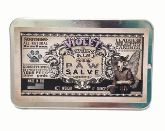 Paw Salve Healing Balm for pets. All Natural, Chemical Free, Plant Based, for Dry Cracked Paw Pad Care, Violet's Apawthecary Fairy Unscented