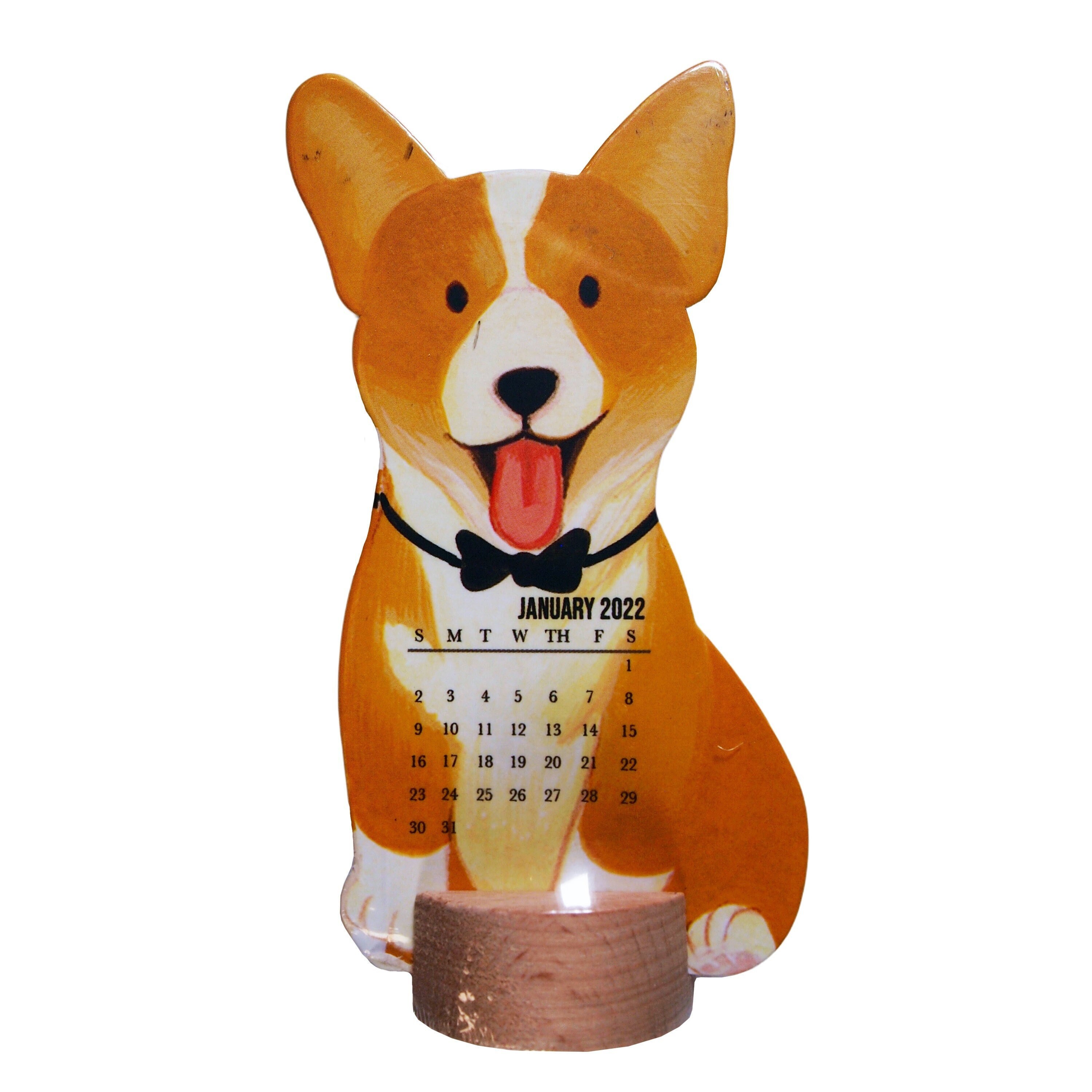 Molly & Rex : Wooden Corgi Calendar runs 8/2022 8/2023 - Etsy