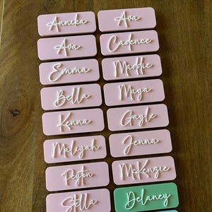 Custom business name badge, Custom acrylic name tag, Magnetic name badge, Employee Name tags, Script name tag