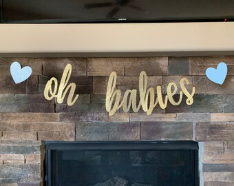 Oh Baby Banner Baby Shower Banner Baby Announcement Baby Etsy