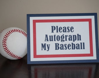 Baseball Sign, Please Autograph My Baseball, Baseball decorations, Baseball Baby Shower, Baseball Birthday, Baseball