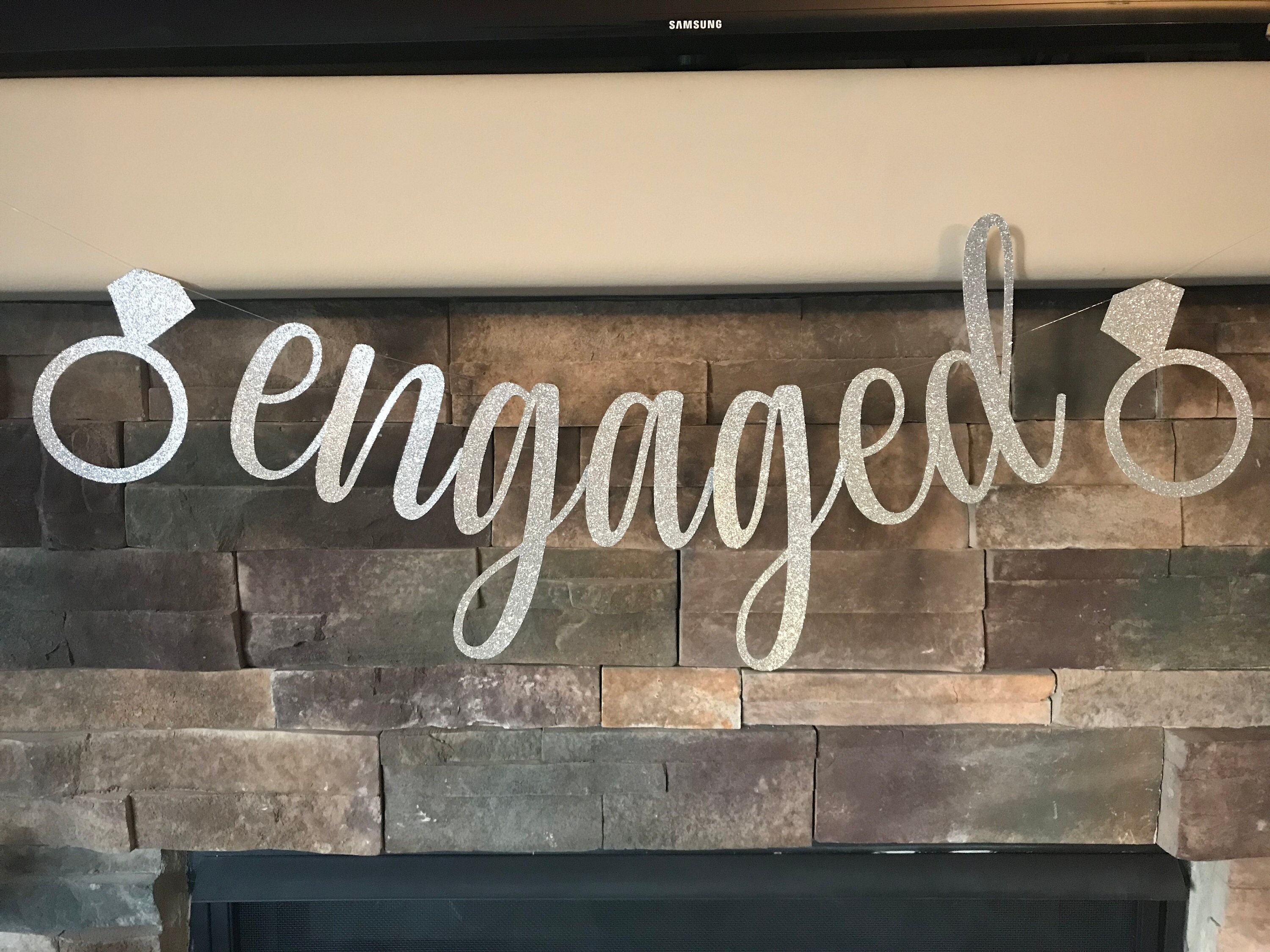Engaged Banner / Engagement Banner / Engagement Photo Prop / - Etsy Sweden