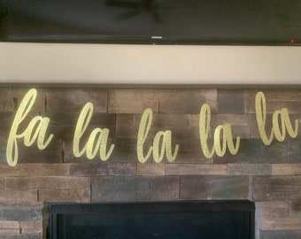Fa la la la la banner, Christmas banner, Christmas decorations, Christmas glitter banner, fa la la la la, holiday banner