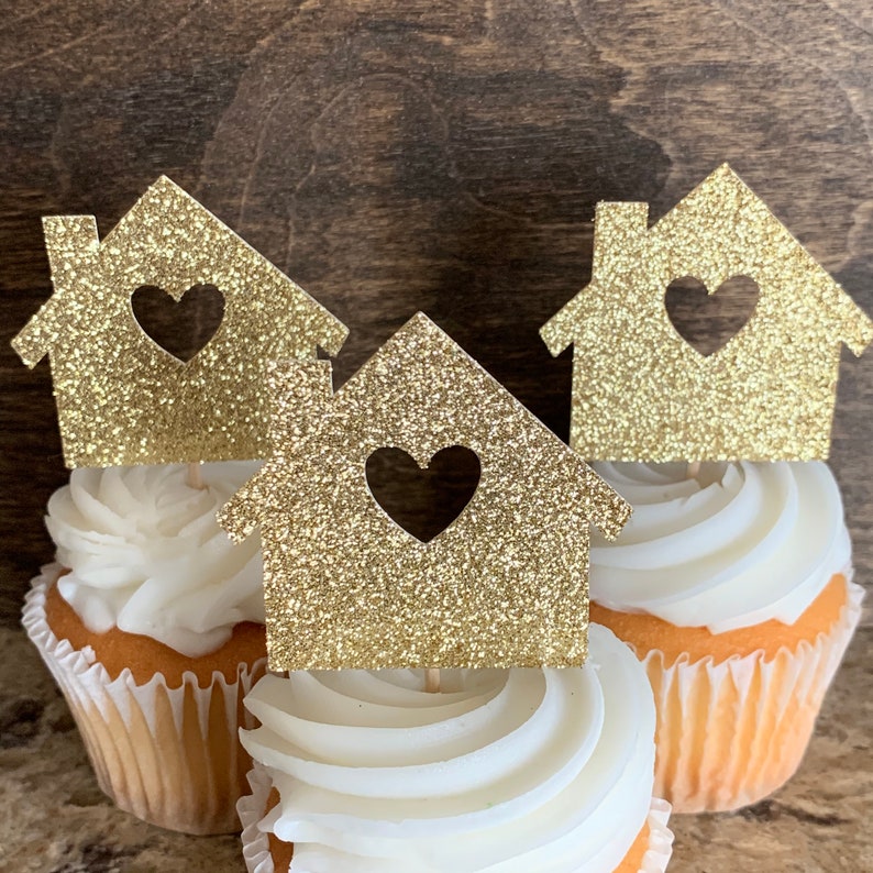 House Cupcake Toppers New Home Food Picks Housewarming Party Etsy