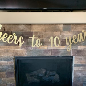 Cheers to 10 years Banner, Cheers to 10 Years, 10th anniversary banner, 10th anniversary decorations, 10th anniversary, anniversary banner