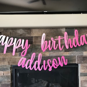 Happy Birthday Banner, Happy Birthday Name Banner, Custom Name Birthday Banner, Birthday Name Sign, Happy Birthday Sign, Birthday Sign