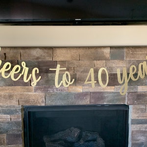 Cheers to 40 years Banner, Cheers to 40 Years, 40th Birthday Banner, Happy 40th Birthday, 40th birthday sign, 40th birthday decor
