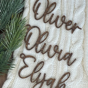 Christmas Stocking Tags, Wooden Stocking Tags, Custom Name Stocking Tags, Personalized Stocking Tags, Christmas Tags