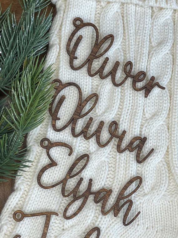 Christmas Stocking Tags, Wooden Stocking Tags, Custom Name Stocking Tags, Personalized Stocking Tags, Christmas Tags