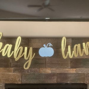 Baby name pumpkin banner, baby name banner, pumpkin baby shower banner, little pumpkin decorations, pumpkin baby announcement banner