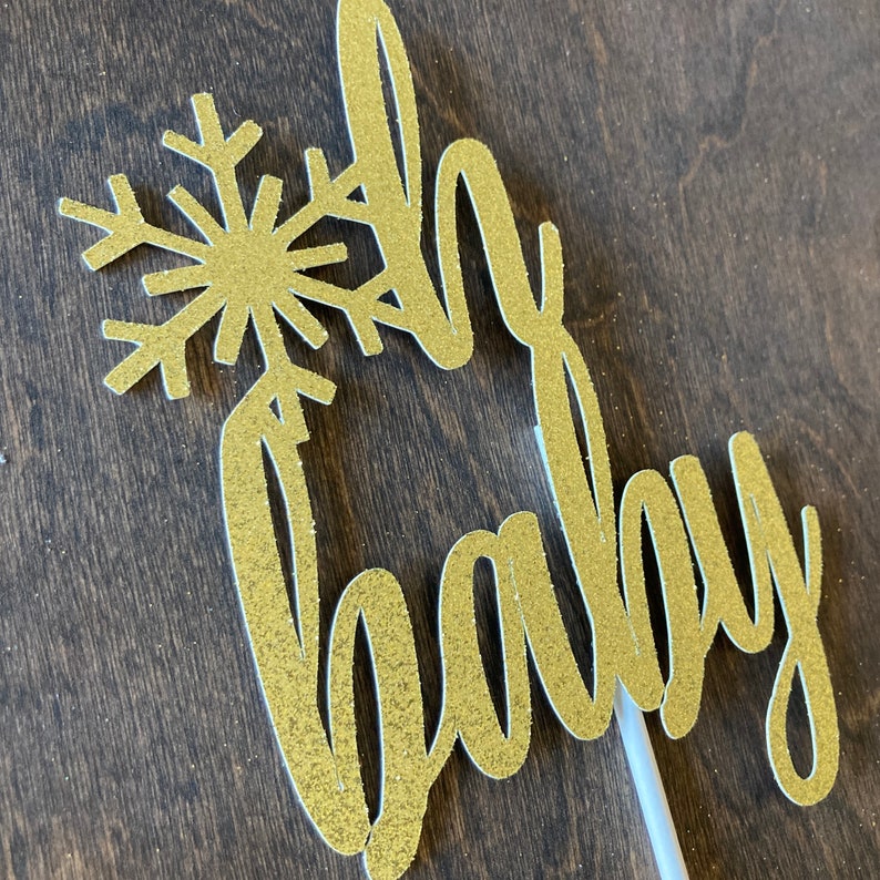 Oh Baby Snowflake Cake Topper, Baby Shower Cake topper, Snowflake Cake Topper, Winter Baby Shower Cake Topper, oh baby decorations, oh baby image 3