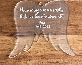 Memorial Christmas Ornament, Loss Ornament, Angel Wings Memorial Ornament, Your wings were ready Ornament, Loss of a loved one Ornament