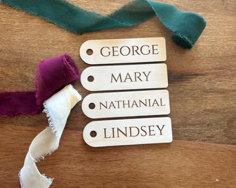 Christmas Stocking Tags, Personalized Wooden Stocking Tags