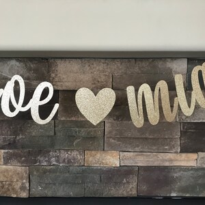 Custom Glitter Engagement Banner: Script Font Party Decor