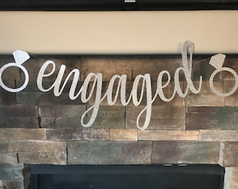 Engaged banner / engagement banner / engagement photo prop / engagement party banner / engagement party / engagement announcement / engaged