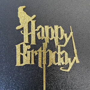 Wizard Happy Birthday Cake Topper,  Wizard Theme Cake Topper, Wizard Birthday Decorations, Happy Birthday Wizard Cake Topper