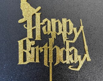 Wizard Happy Birthday Cake Topper,  Wizard Theme Cake Topper, Wizard Birthday Decorations, Happy Birthday Wizard Cake Topper
