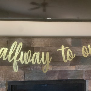 Halfway to one banner, 6 month old decorations, half birthday banner, 6 month old photo banner, halfway to one, half birthday decorations