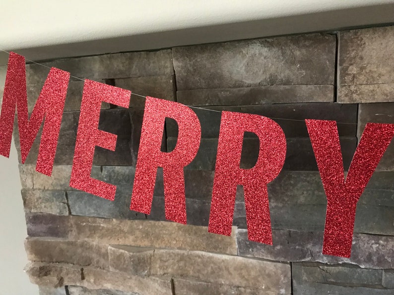 Merry &amp; Bright Banner Merry and Bright Banner Christmas - Etsy
