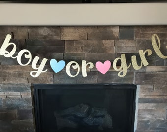 Boy or girl banner / boy or girl / gender reveal banner / gender reveal party / gender reveal decorations / gender reveal decor