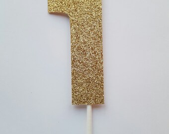 1 Cake Topper, ONE cake topper, glitter cake topper, gold glitter cake topper, first birthday, smash cake topper, smash cake, 1, one