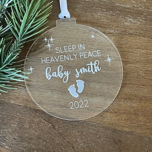 Sleep In Heavenly Peace Memorial Christmas Ornament, Baby Loss Ornament, Baby Memorial Ornament, Miscarriage Ornament, Baby Feet Ornament