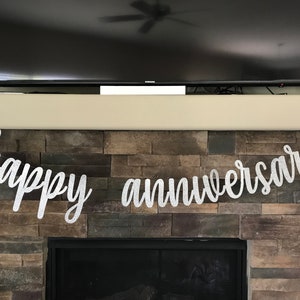 Happy anniversary banner, anniversary banner, anniversary decorations, 50th anniversary, wedding anniversary, 25th anniversary, anniversary