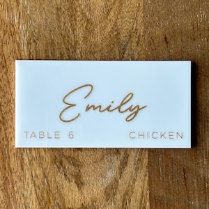 Acrylic place card, custom acrylic place card, modern arch place card, wedding table ideas, bridal shower place setting, arch place cards