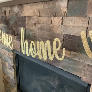Custom Glitter Welcome Home Banner: Military Homecoming Party Decor image 2