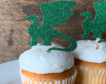 DIY Dragon Cupcake Toppers, Dragon Food Picks, Dragon Party Decorations, Dragon Party, Mythical Birthday