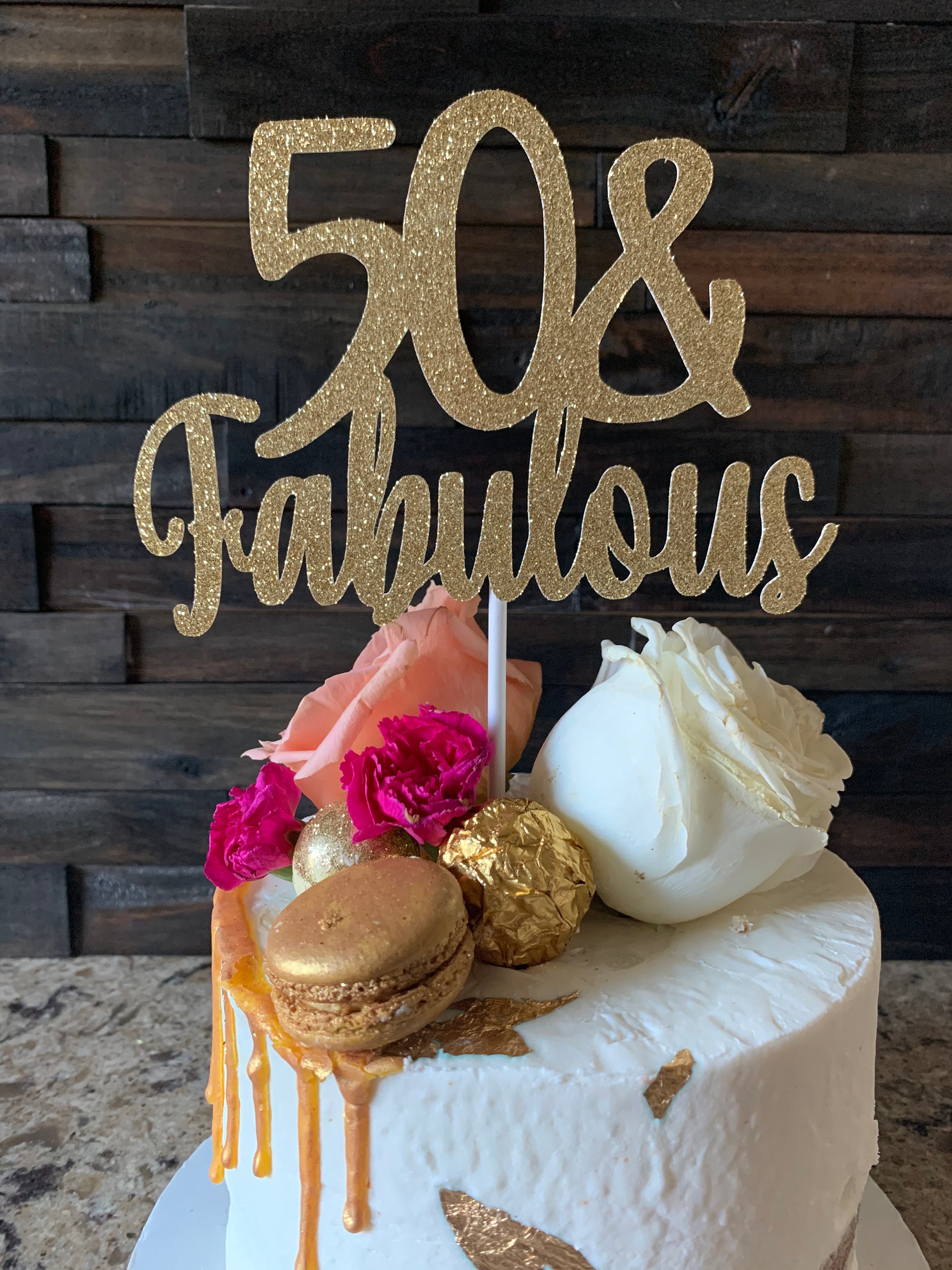 50 & Fabulous Cake Topper 50th Birthday Party Decorations - Etsy