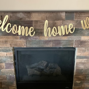 Custom Glitter Welcome Home Banner: Military Homecoming Party Decor image 1