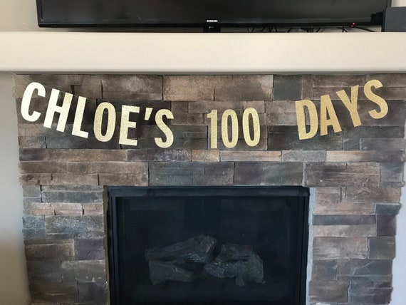 100 Days Banner / Happy 100 Days Banner / 100 Days Sign / 100 | Etsy