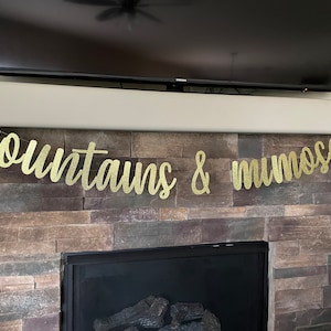 Mountains and mimosas banner, bachelorette banner, mountain bachelorette, cabin bachelorette party, mountain bachelorette decorations