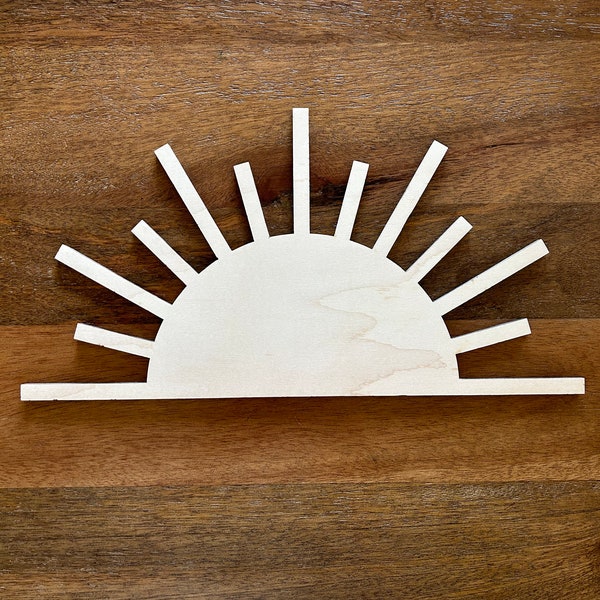 Wooden sun cutout, wood sun sign, here comes the son decor, sun room decorations, baby boy shower, first trip around the sun