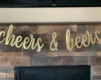 Cheers & Beers Glitter Banner: Birthday Party Decorations
