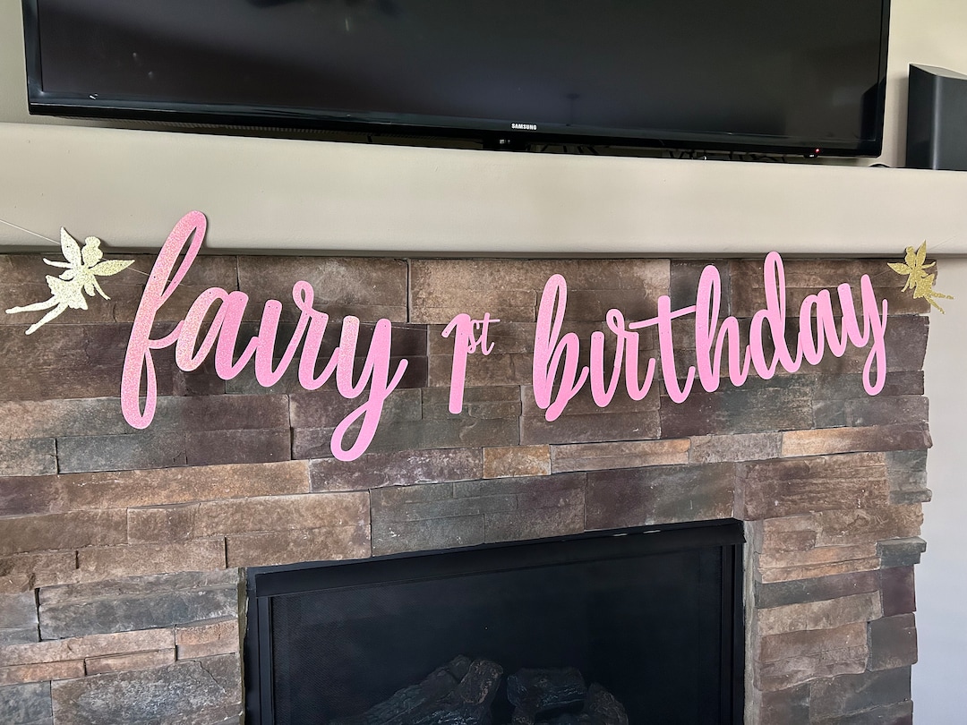 Feen 1. Geburtstag Banner – Rosa Glitzer Dekoration Für Mädchen Babyparty