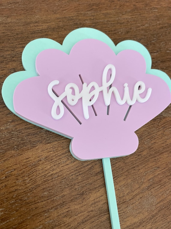 Custom Clam Shell Acrylic Cake Topper Clam Shell Cake Topper Etsy