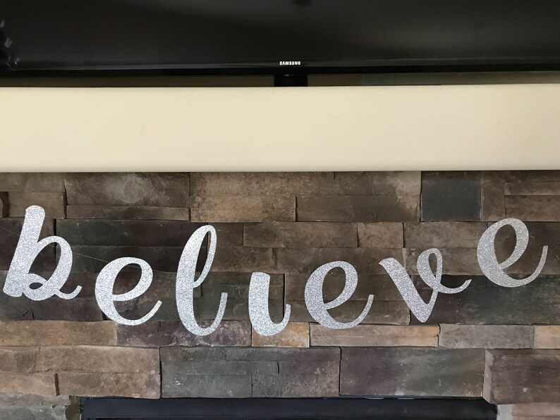 Believe Banner Mantel Banner Believe Glitter Banner - Etsy