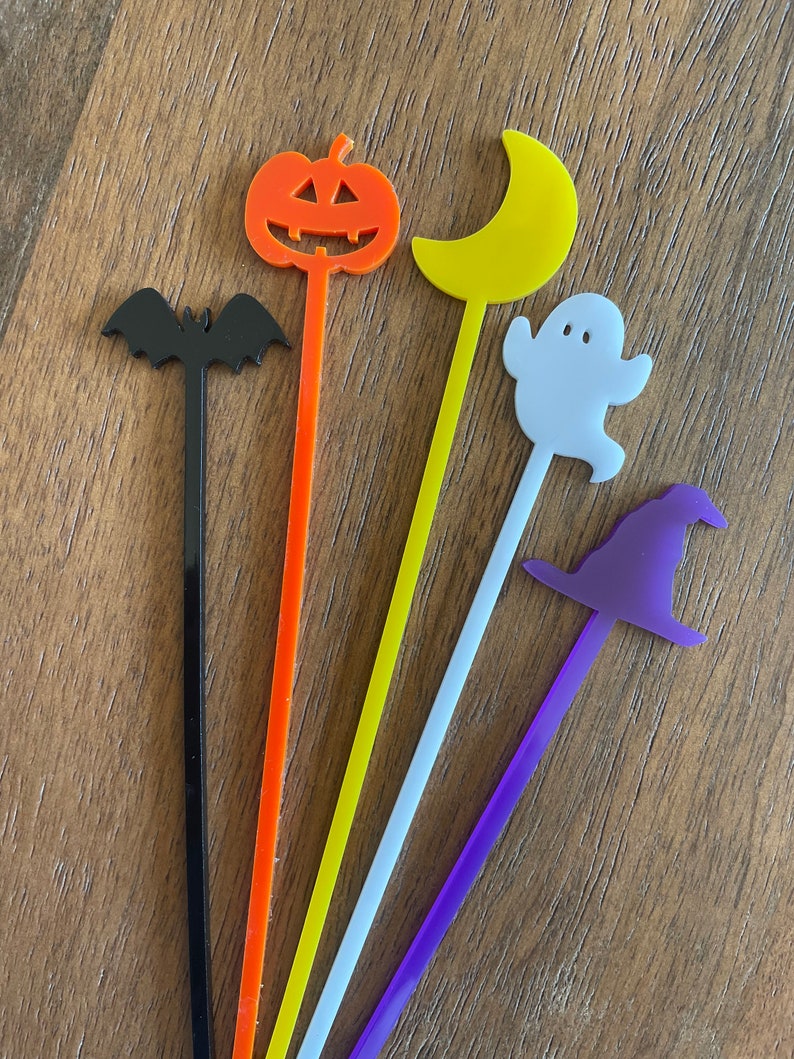 Halloween Stir Sticks Halloween Stirrers Set of 5 Halloween - Etsy