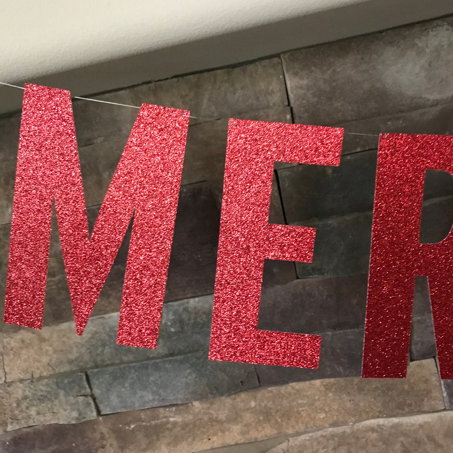 Merry &amp; bright banner merry and bright banner Christmas | Etsy