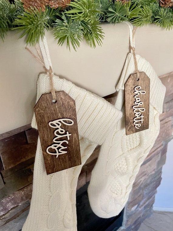 Personalized Christmas Stocking Tags, Wood Stocking Tags, Gift Tags, S – JL  Woodworking & Designs