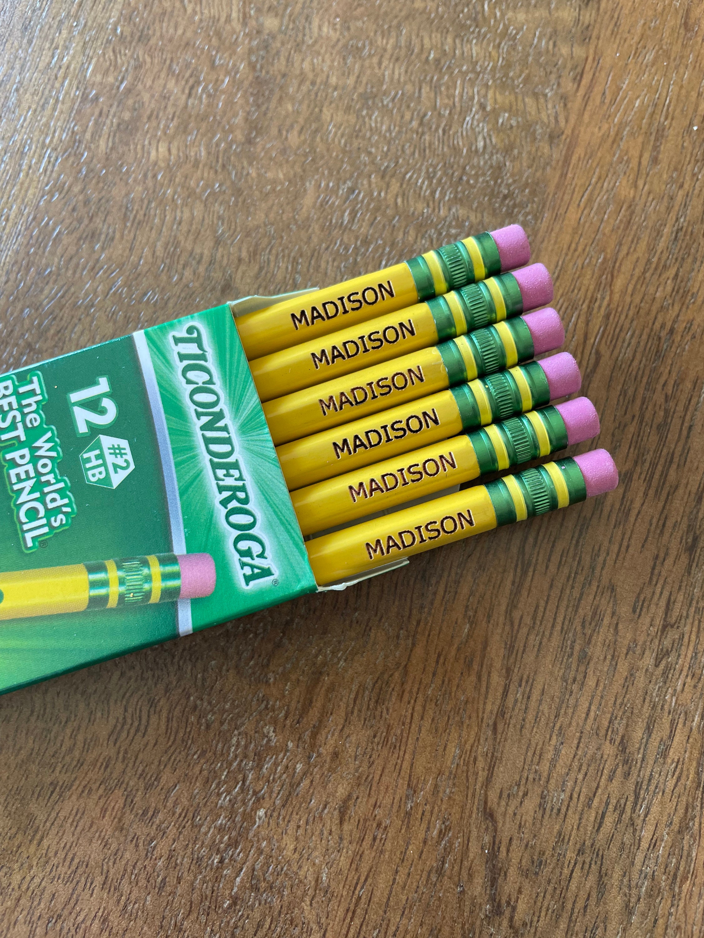 Engraved Ticonderoga Neon Pencils - Presharpened